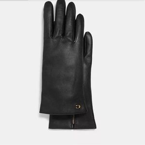 COACH Sculpted Signature Leather Tech Gloves, New with Tags